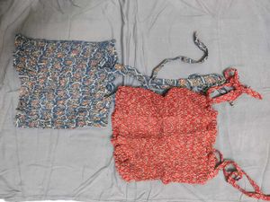 Boho Print Tie Crop Top Set