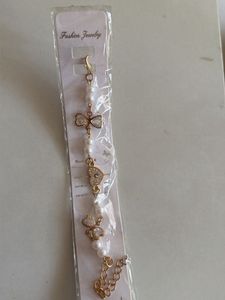 Pearl &amp; Gold Charm Bracelet