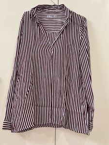 Chic Striped V-Neck Shirt