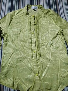 Elegant Lime Green Button-Up Shirt