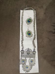 Peacock Theme Necklace & Earring Set