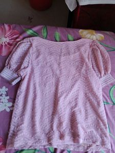 Sheer Lace Puff Sleeve Top