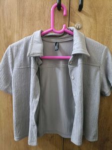 Grey Crop Top - Casual Chic