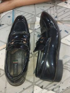 Shiny Black Loafers