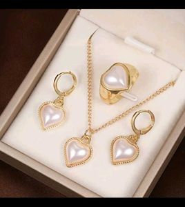 Heart Pearl Jewellery Set