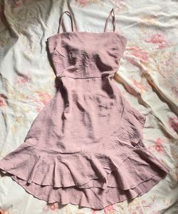 Pink Bow Tie Back Mini Dress