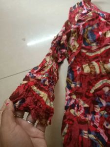 Bohemian Red Printed Maxi Dress