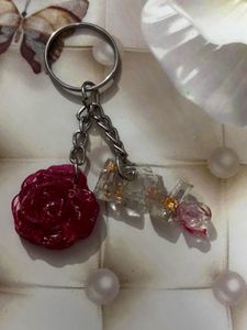 Rose & Shoe Resin Keychain with 1 Earrings 3 combo