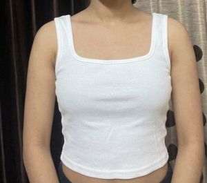Ribbed Square Neck Tank Top