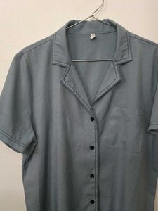 Light Blue Short Sleeve Button-Up Shirt