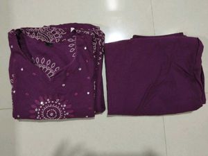 Beautiful Purple Printed Kurta Set