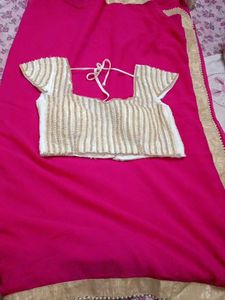 Stunning magenta Saree with Embellished B