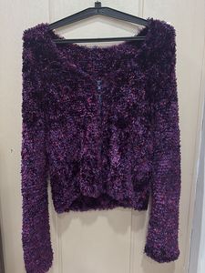 Purple Fuzzy Knit Sweater