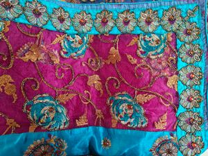 Beautiful embroidery saree with blouse
