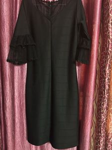Black Dress with Flared Sleeves