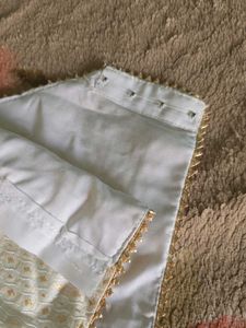 Elegant Cream Blouse with Gold Motifs