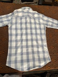Men's Blue &amp; White Plaid Shirt