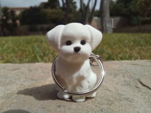 Cute White Dog Keychain