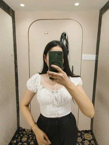 Chic White Eyelet Crop Top
