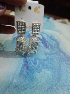 Elegant Silver Jhumka Earrings