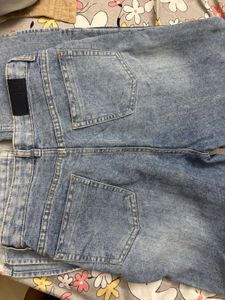 Light Wash Split Hem Jeans