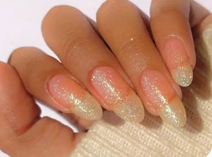 Shimmery Amber Gold Glitter Nail Polish