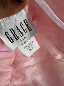 Pink Satin &amp; Organza Draped Dress
