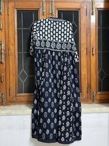 Stylish Navy Blue Printed Kurta