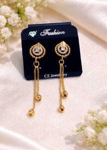 Elegant Gold Tone Drop Earrings