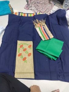 Beautiful Blue Kurta Set with Floral Print