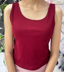 Ribbed Maroon Tank Top