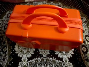 Orange Bow vanity suitcase