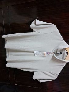 Stylish Beige Top with Zipper Detail
