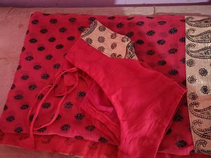 Elegant Pink Saree with velevt work&amp;Paisley Border