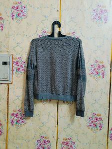 🇳🇿💫🎀Chic Grey Textured winter  Sweater top