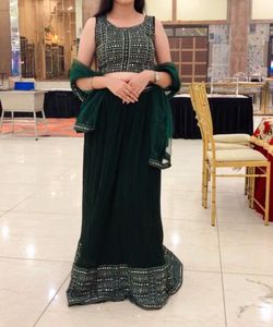 Embroidered Mehendi Lehenga Choli