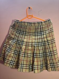 Burberry Inspired Checks Pleated Skirt