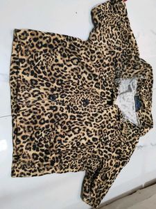 Leopard Print Button-Up Shirt