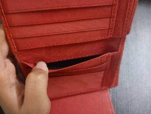 Red  leather Wallet