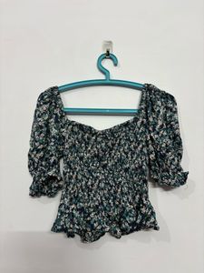 Floral Smocked Puff Sleeve Top