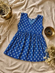 Vibrant Blue Floral Print Kurta