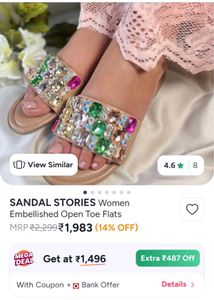 Crystal Flat flip flop