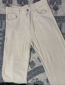 off white wide leg jeans