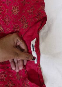 Embroidered Red Ethnic Blouse