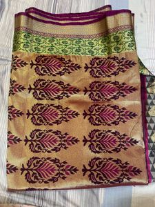 Elegant Green & Gold Saree ( Kanjivaram silk)
