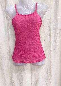 I. Vibrant Pink Ribbed Tank Top