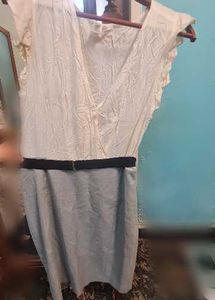 MANGO Chic Two-Tone Midi Dress