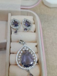 Elegant Tear Drop Pendant &amp; Earring Set