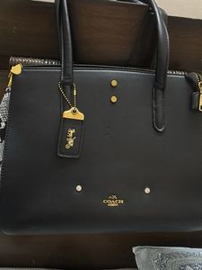 Coach Black Leather Tote Bag