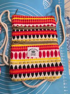 Boho Embroidered Zipper Pouch Sling Bag